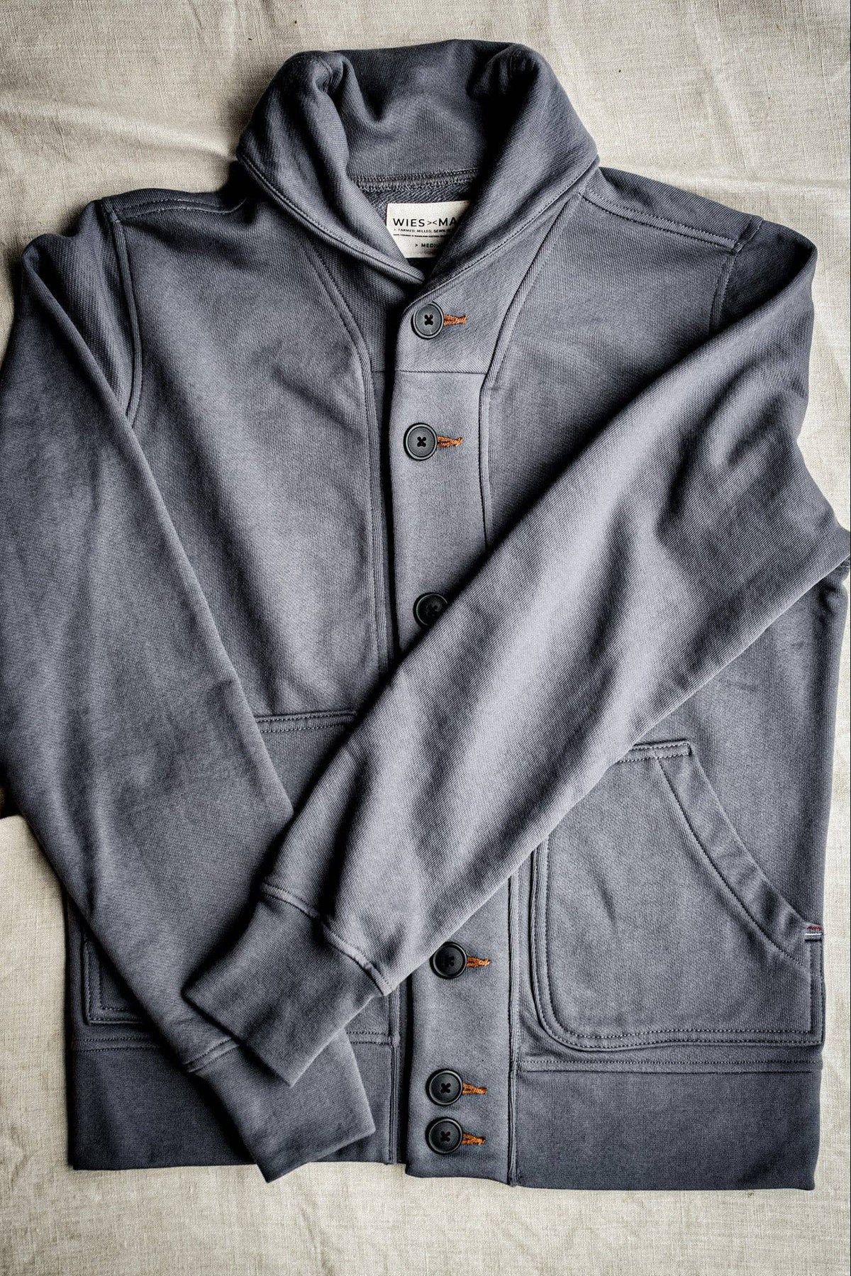 Men | Bodega Cardigan | 14oz 100% Cotton French Terry - Pebble
