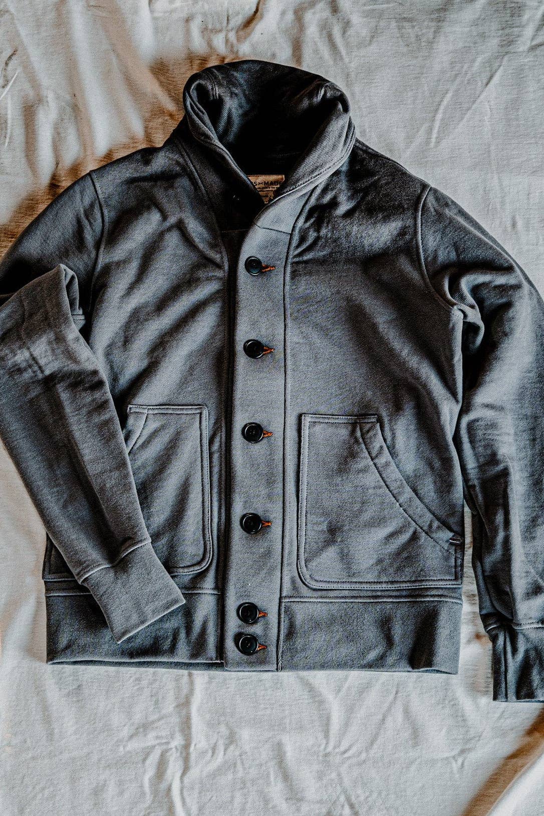 Men | Bodega Cardigan | 14oz 100% Cotton French Terry - Pebble