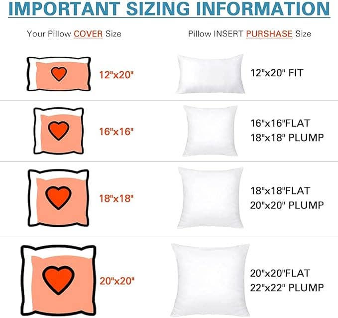 Eyda Homes - Premium Form Pillow Inserts : 12X20 Inches