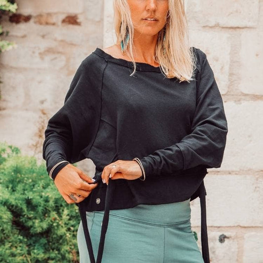 Soul Factory - Organic Cotton Sweater Knot - Black: S/M