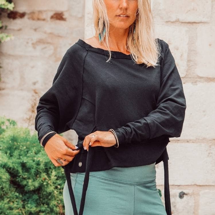 Soul Factory - Organic Cotton Sweater Knot - Black: L/XL