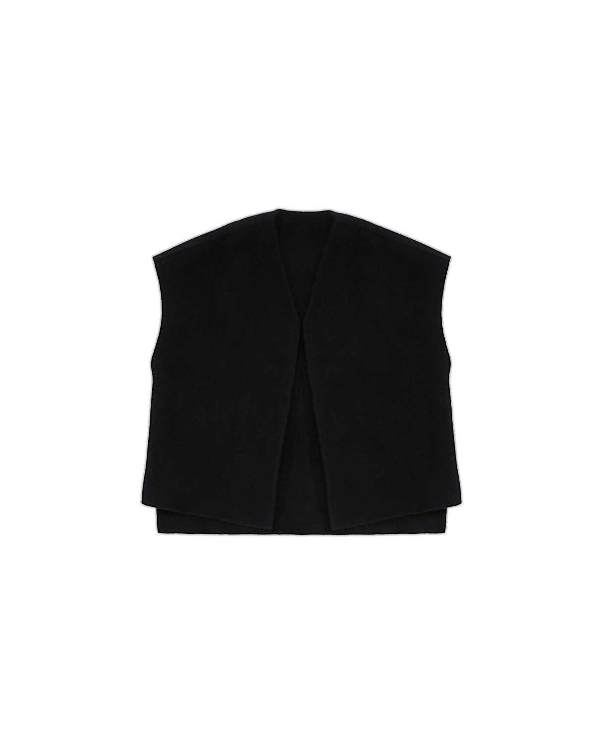 Wool & Camel Hair Drape Vest | Charred Cedar