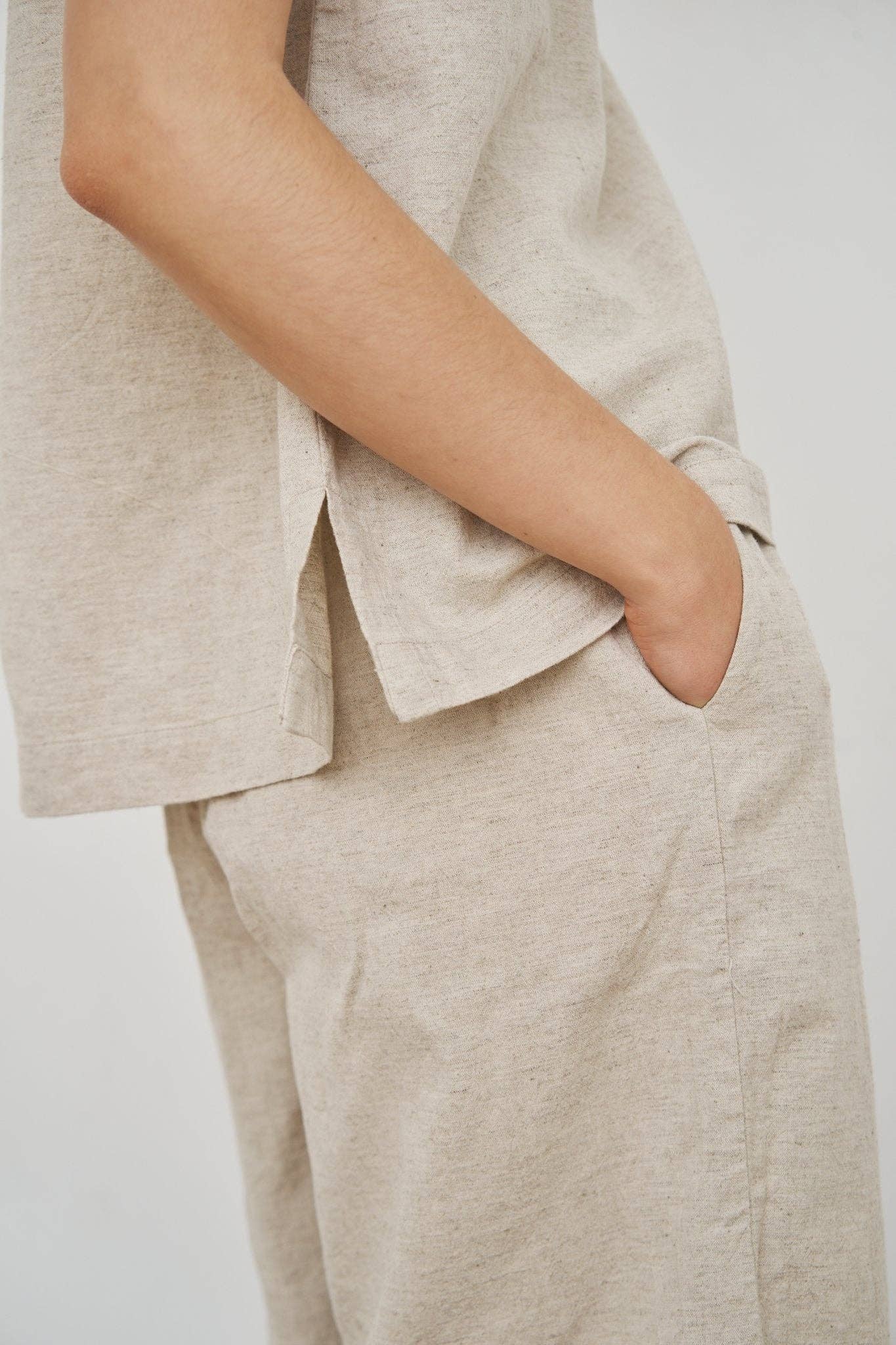 CARE BY ME - CECILIE V-TOP: Nature/ White stripe / S