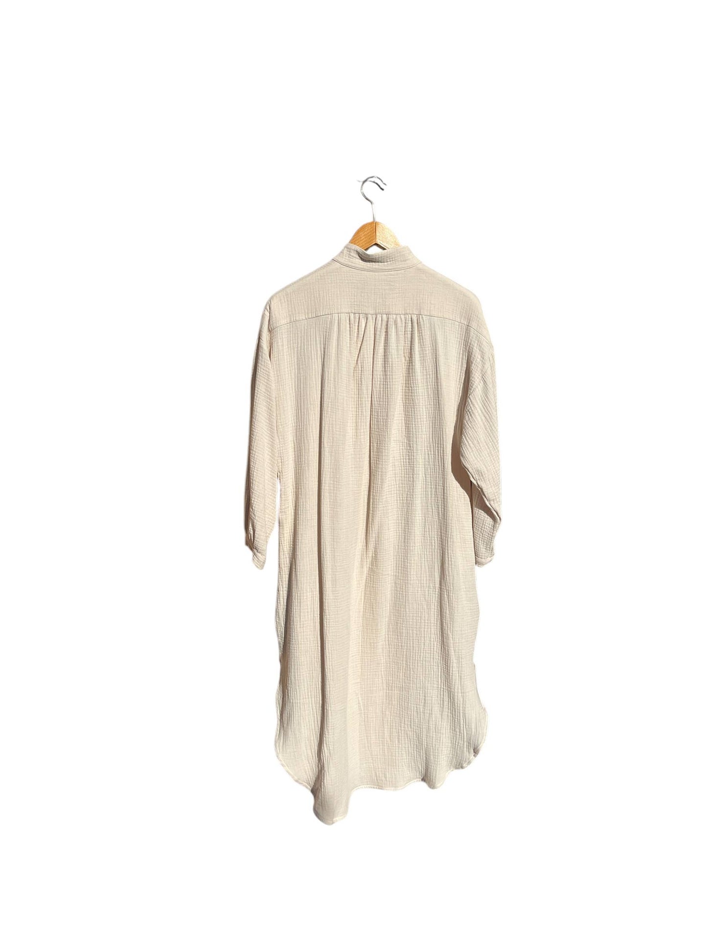 CECILIA SÖRENSEN - 702 COTONER Relaxed shirt dress in organic cotton muslin: Beige