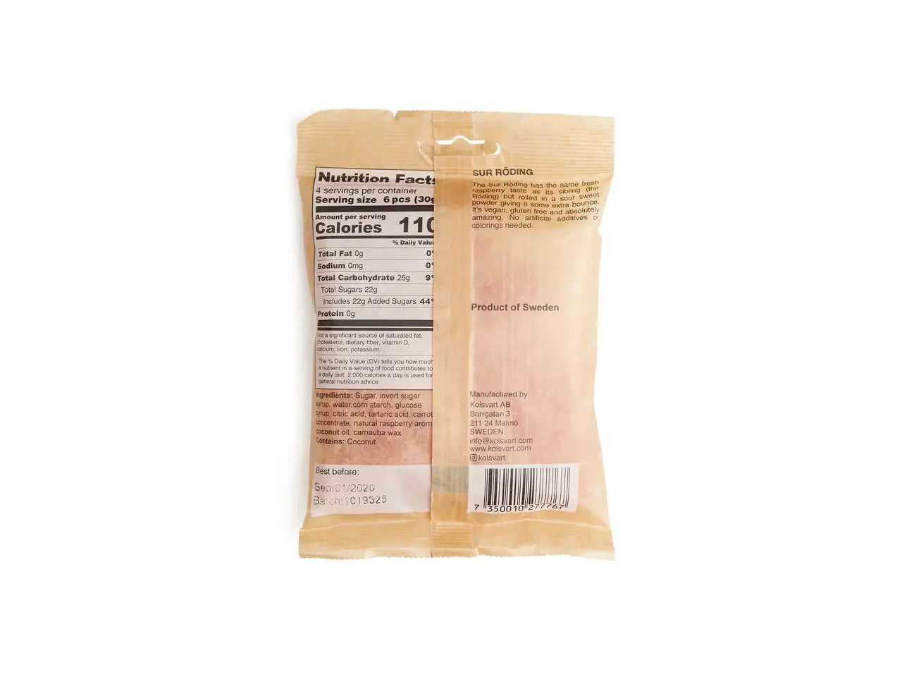 Casacella Foods - Kolsvart Sur Roding Sour Raspberry Swedish Candy Fish