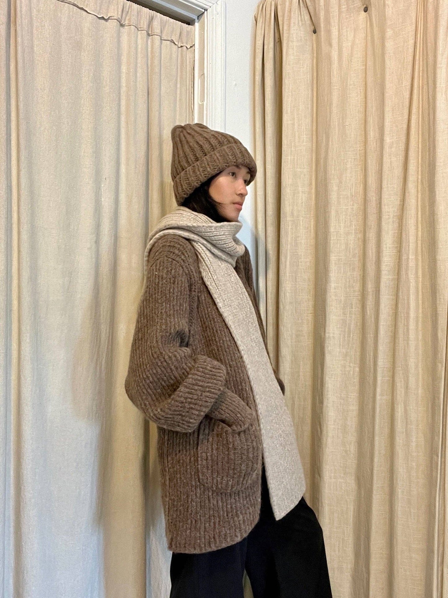 Na Nin - Dylan Knitted Alpaca Coat: Ivory / O/S