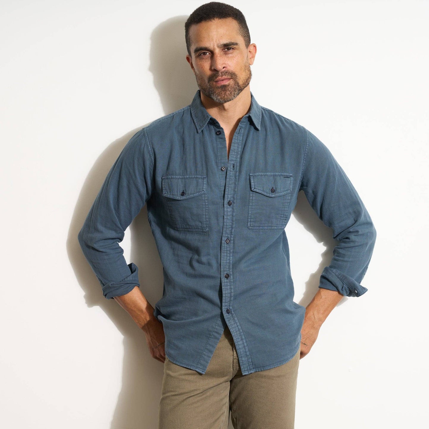 Rowan - Leeds Double Layer Cotton Gauze Shirt: Flint Gray / M / MWTP0010