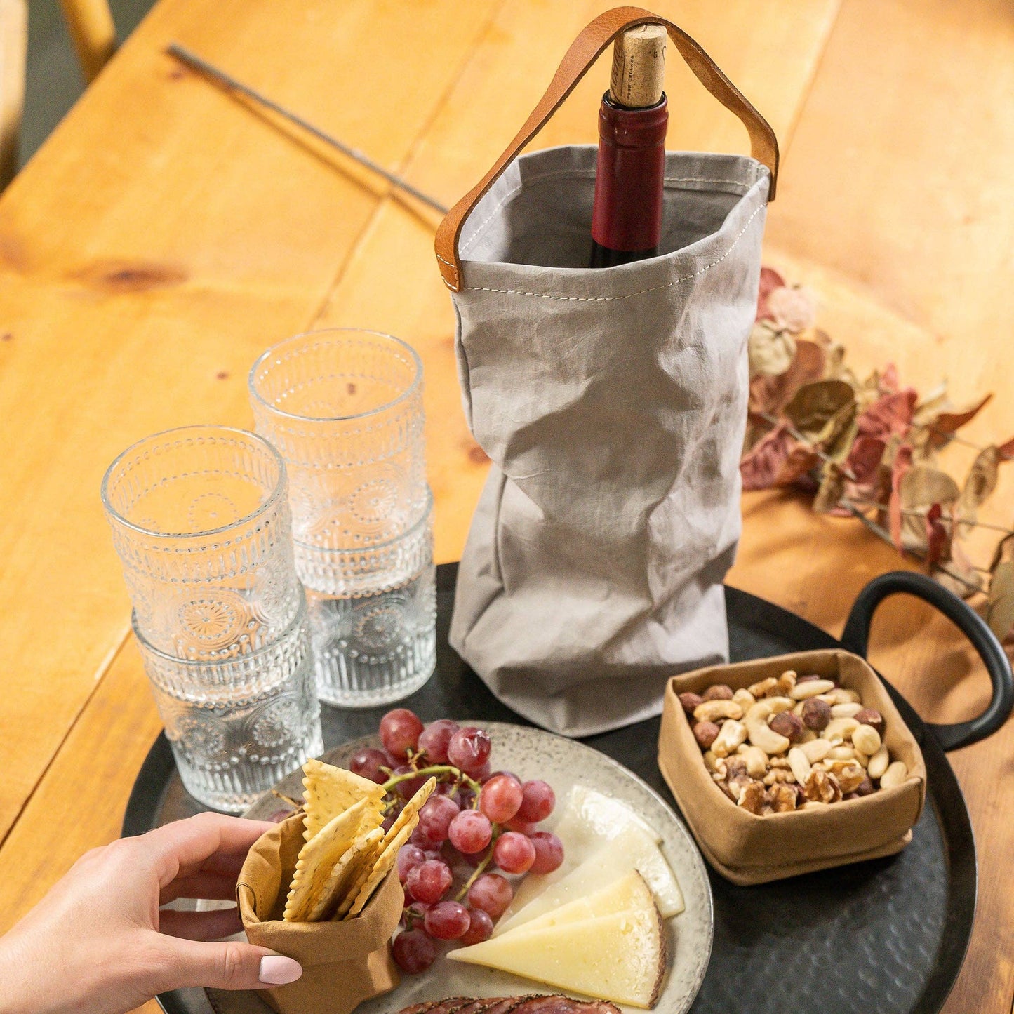 Uashmama - WINE BAG CARRYING TOTE: Cachemire