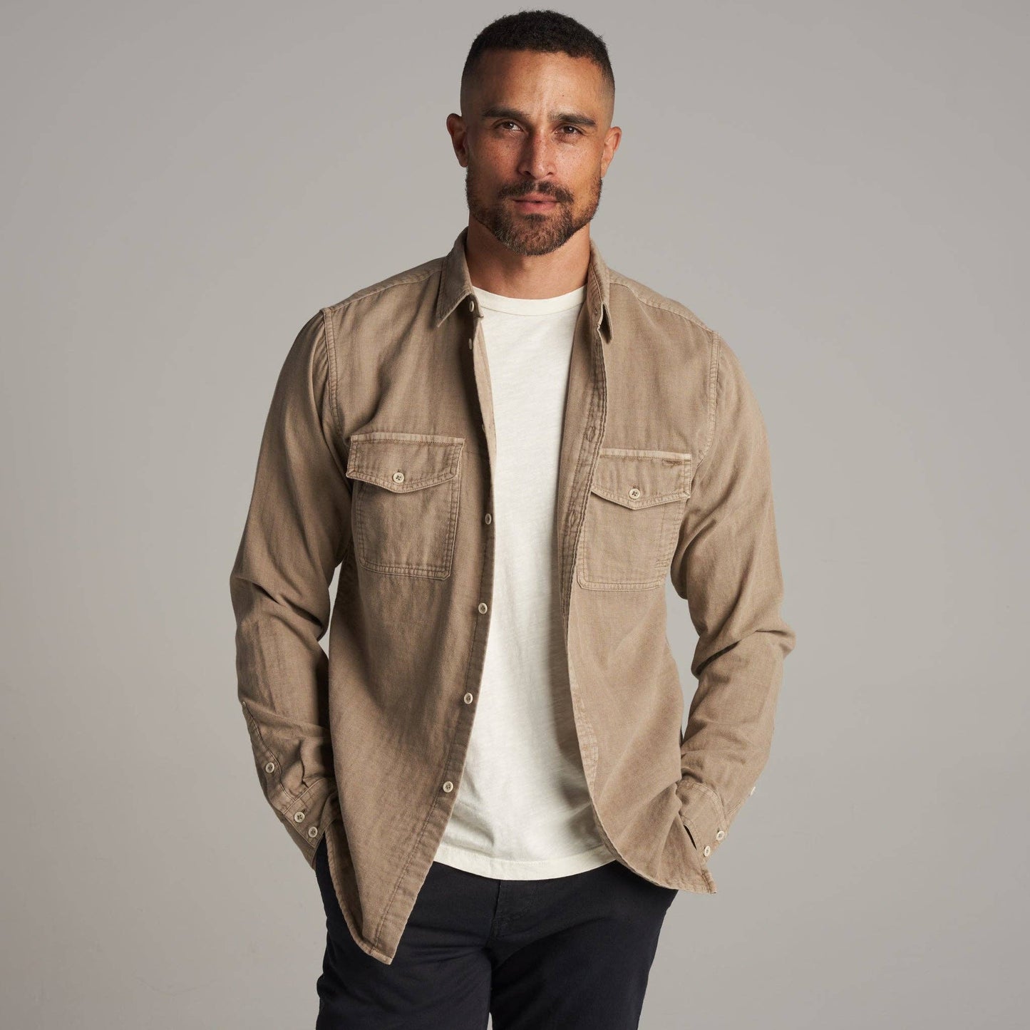 Rowan - Leeds Double Layer Cotton Gauze Shirt: Pacific / XL / MWTP0010
