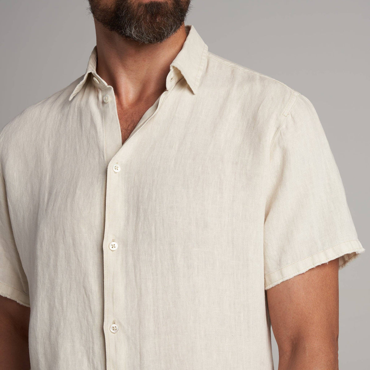 Rowan - Lyons Short Sleeve Linen Shirt: Seaport / M / MWTP0014
