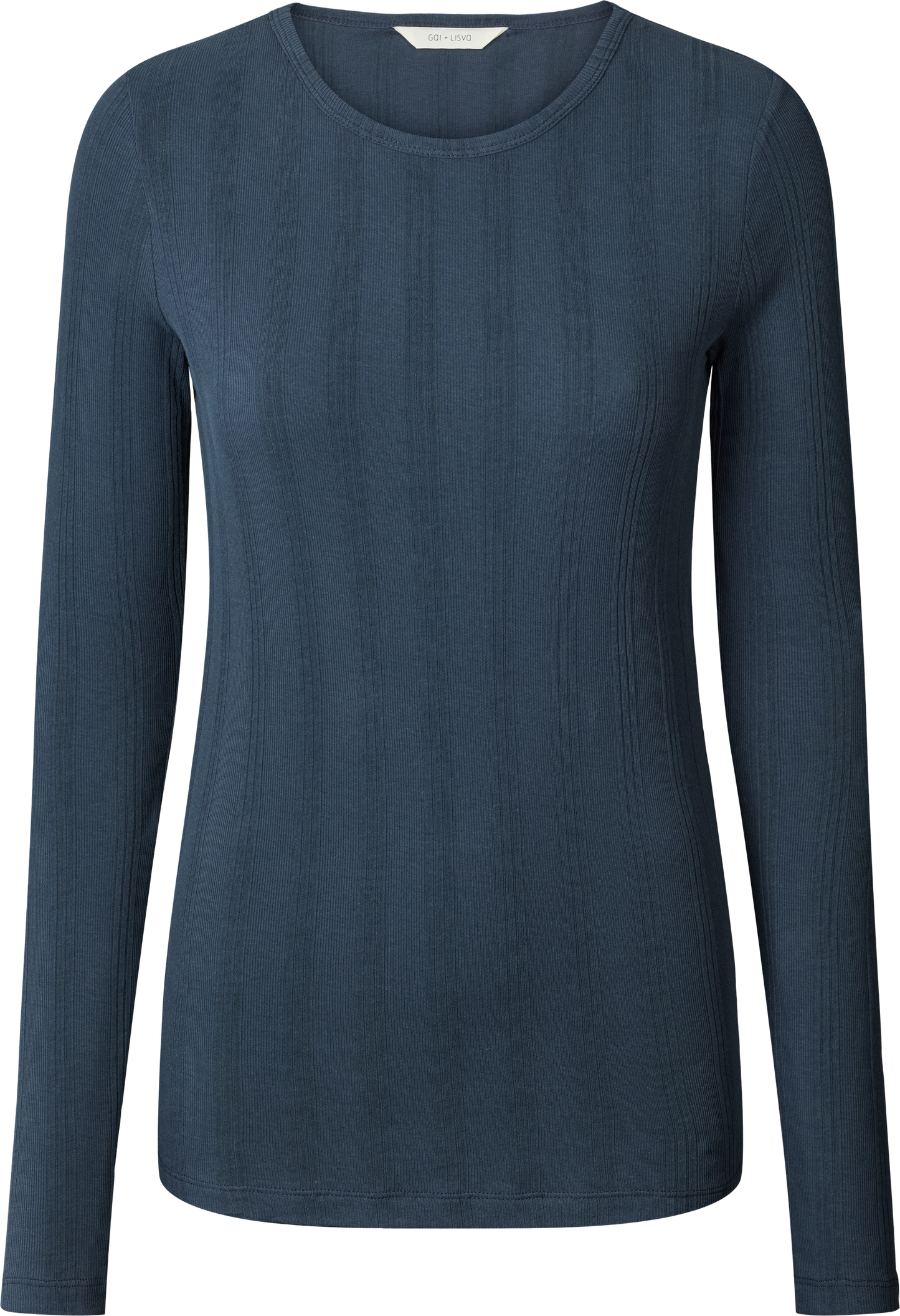 gai-lisva - Thyra L/S Cotton Top - Denim Blue: XL