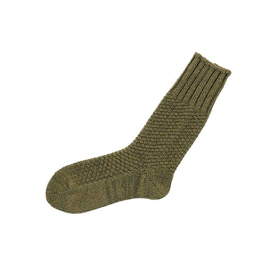 NISHIGUCHI KUTSUSHITA - NK0701 Wool Cotton Boots Socks: S25 Moss Green / S (USM5-7/USW6-8/EUR36-40)