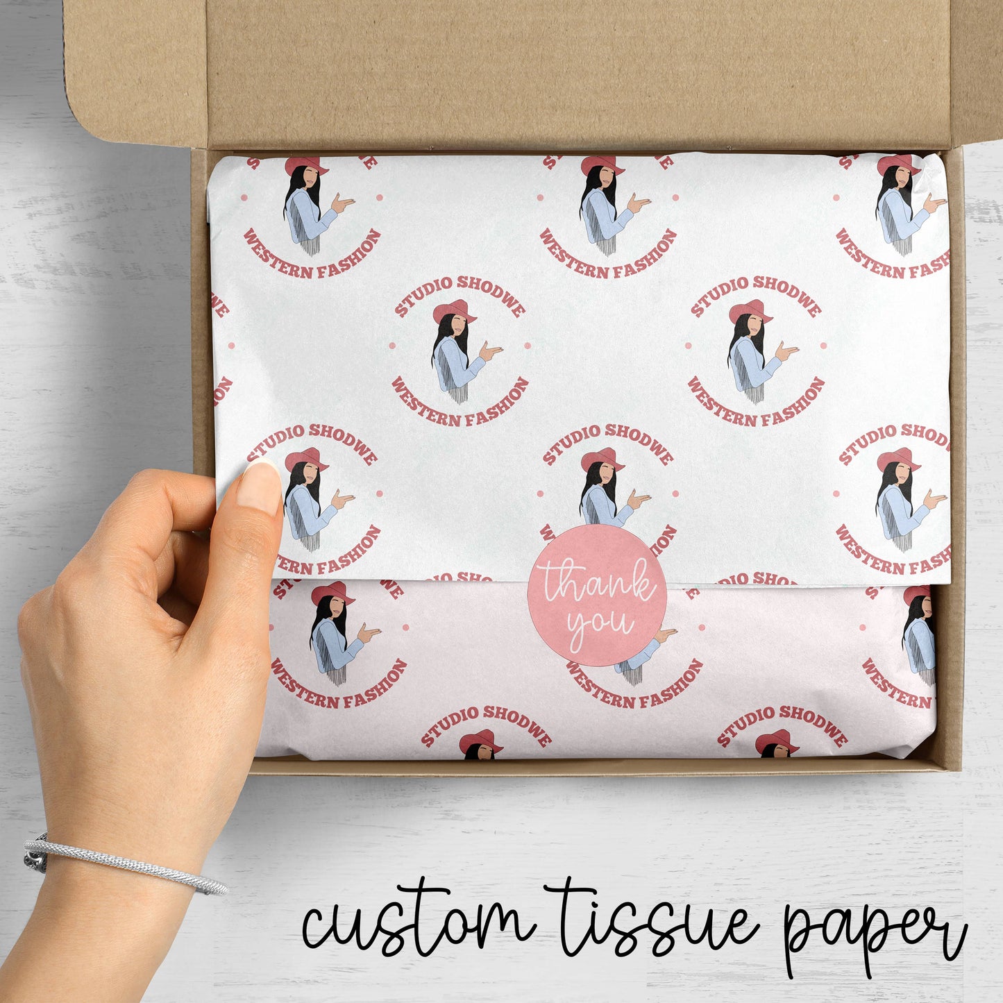 Coaco - Custom Tissue Paper BULK, Branded Packaging, Tissue Paper: White / 20x18