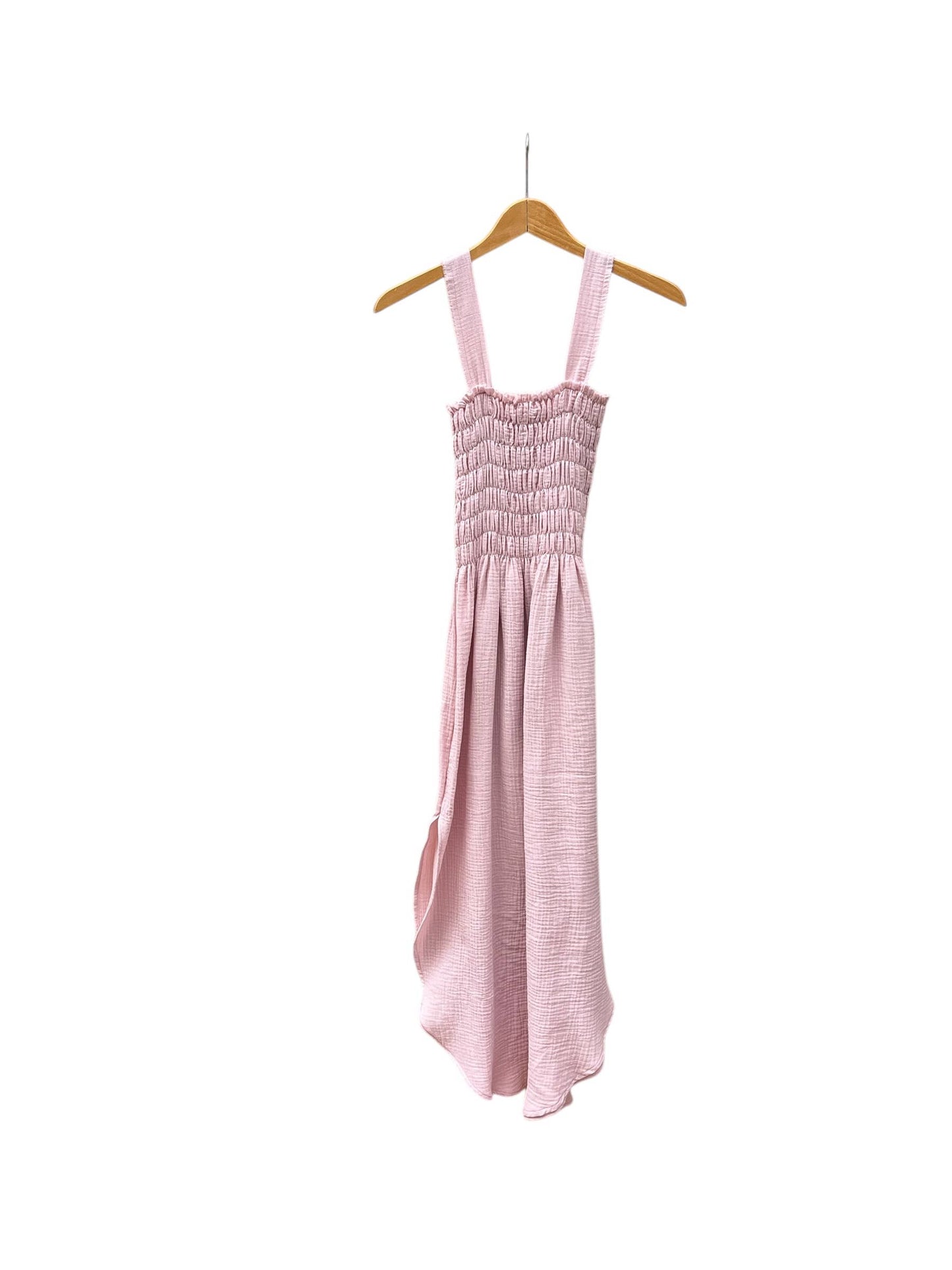 CECILIA SÖRENSEN - 737 ALENC Strap dress in organic cotton muslin: Khaki