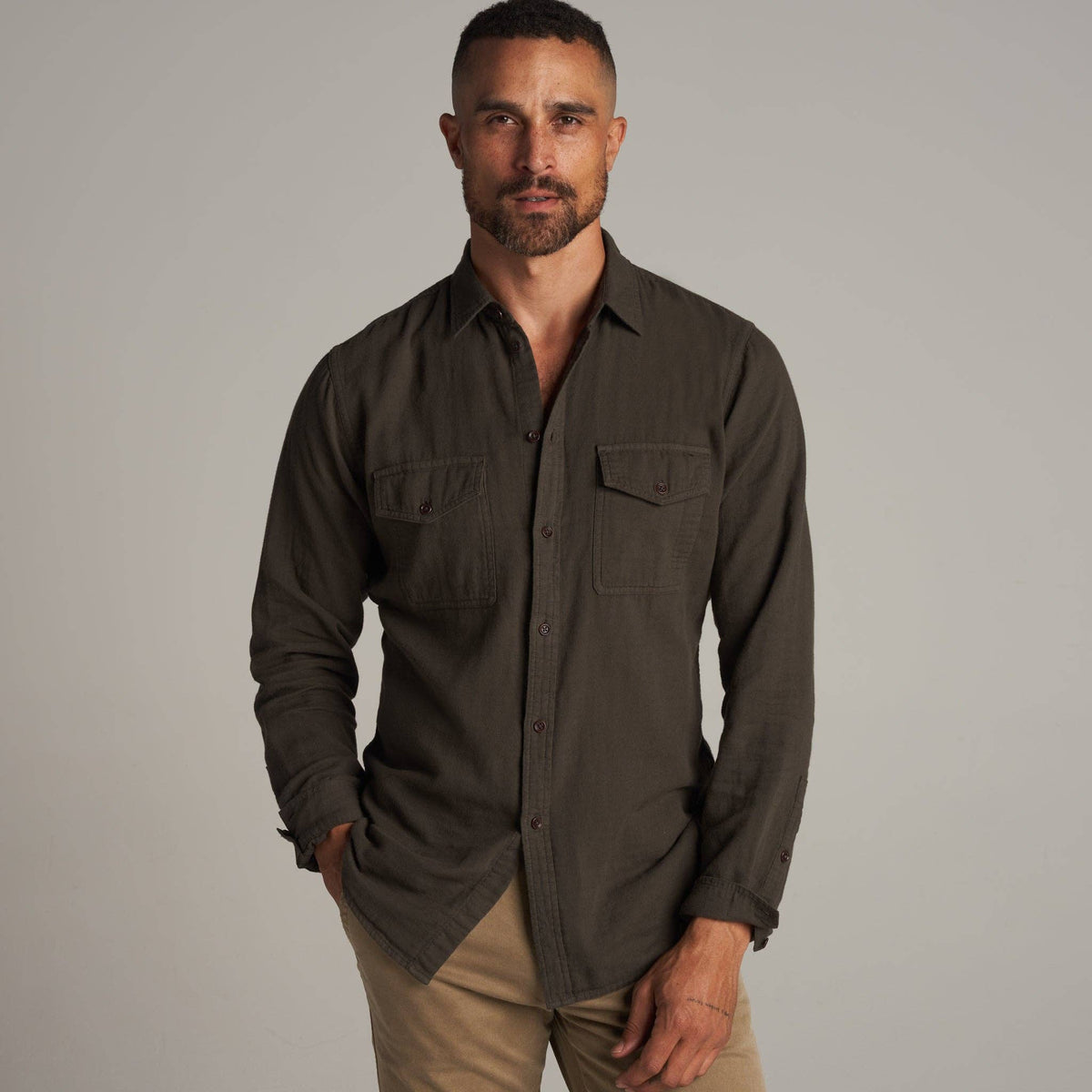 Rowan - Leeds Double Layer Cotton Gauze Shirt: Pacific / M / MWTP0010