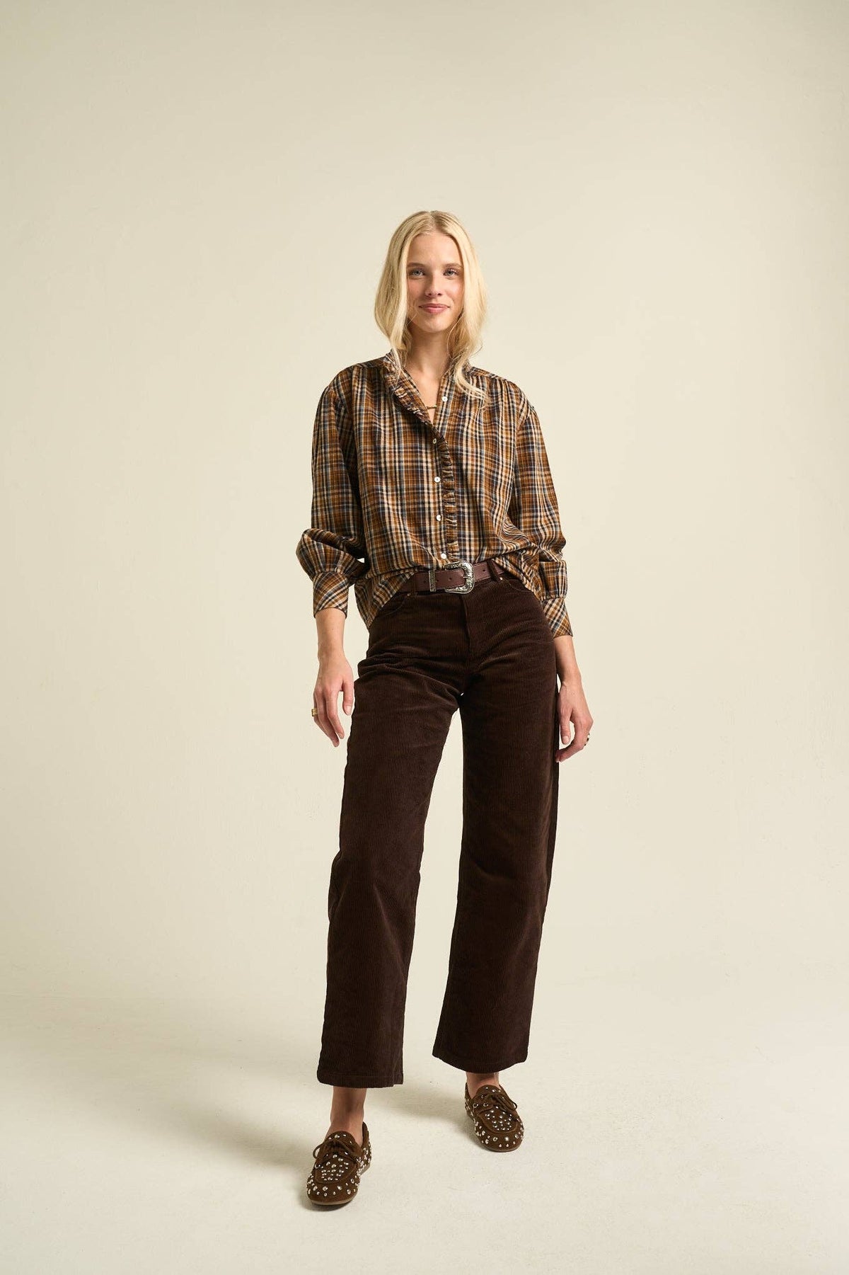 Cheyenne Mini Ruffle Cotton Blouse
