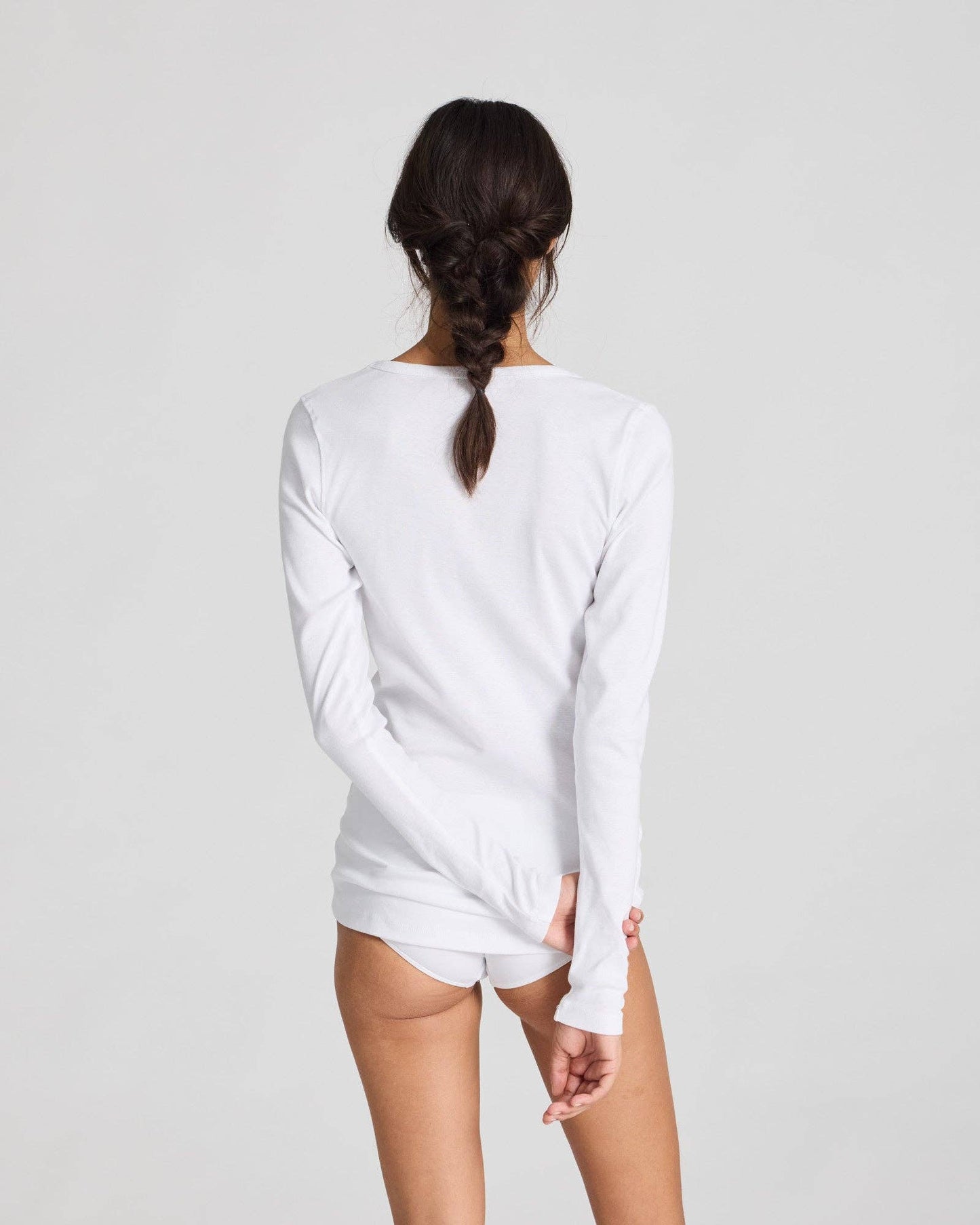 gai-lisva - Ivy Cotton 1x1 RIB L/S Tee GOTS 243975 - White: S
