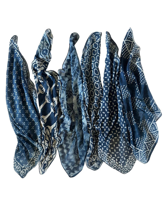 Indigo Gauzy Organic Cotton Bandana