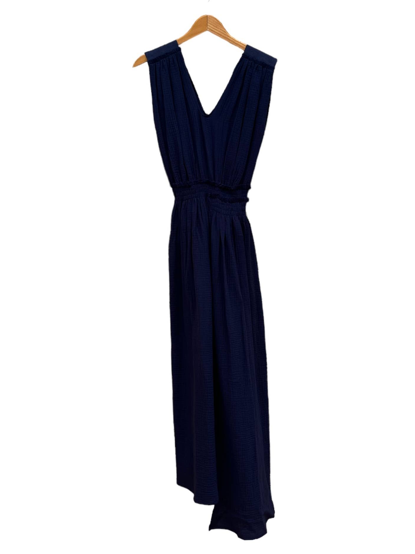 CECILIA SÖRENSEN - 789 ACACIA Dress in organic cotton muslin: Black