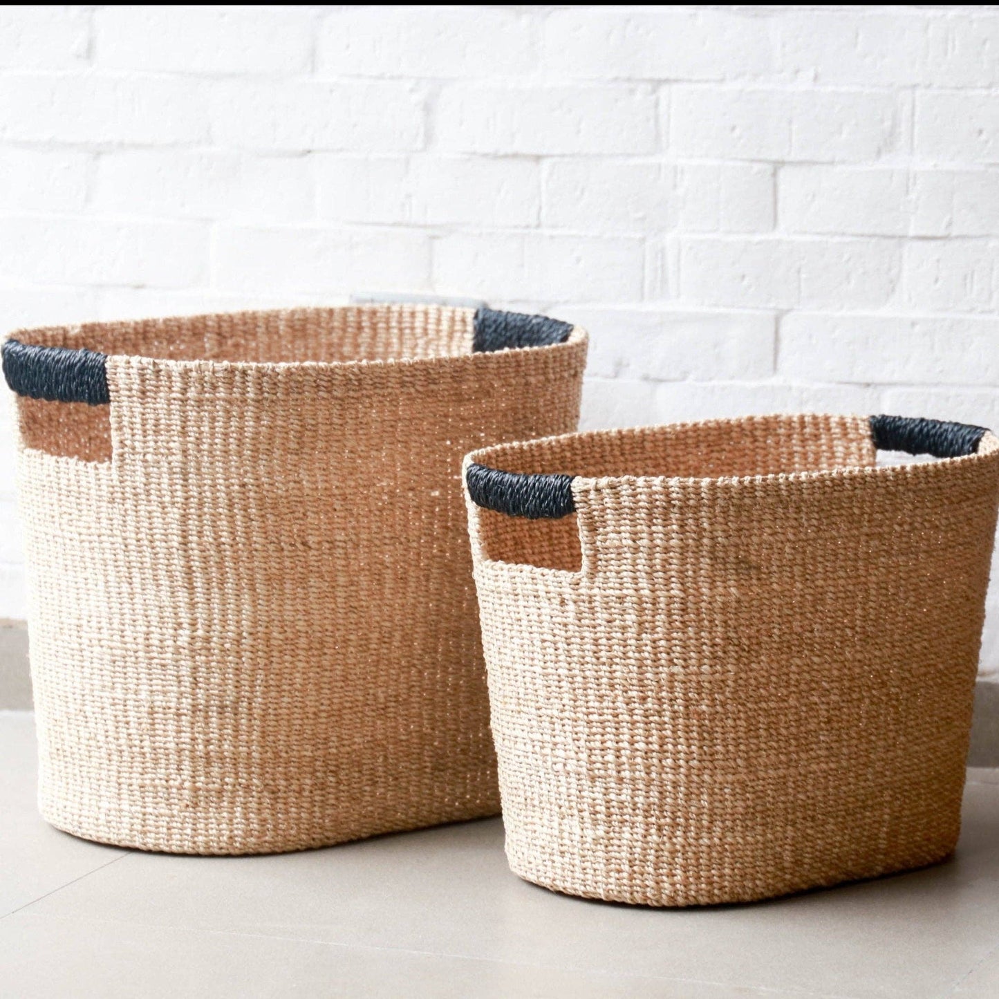 Oval Hemp Storage Baskets Medium and Large