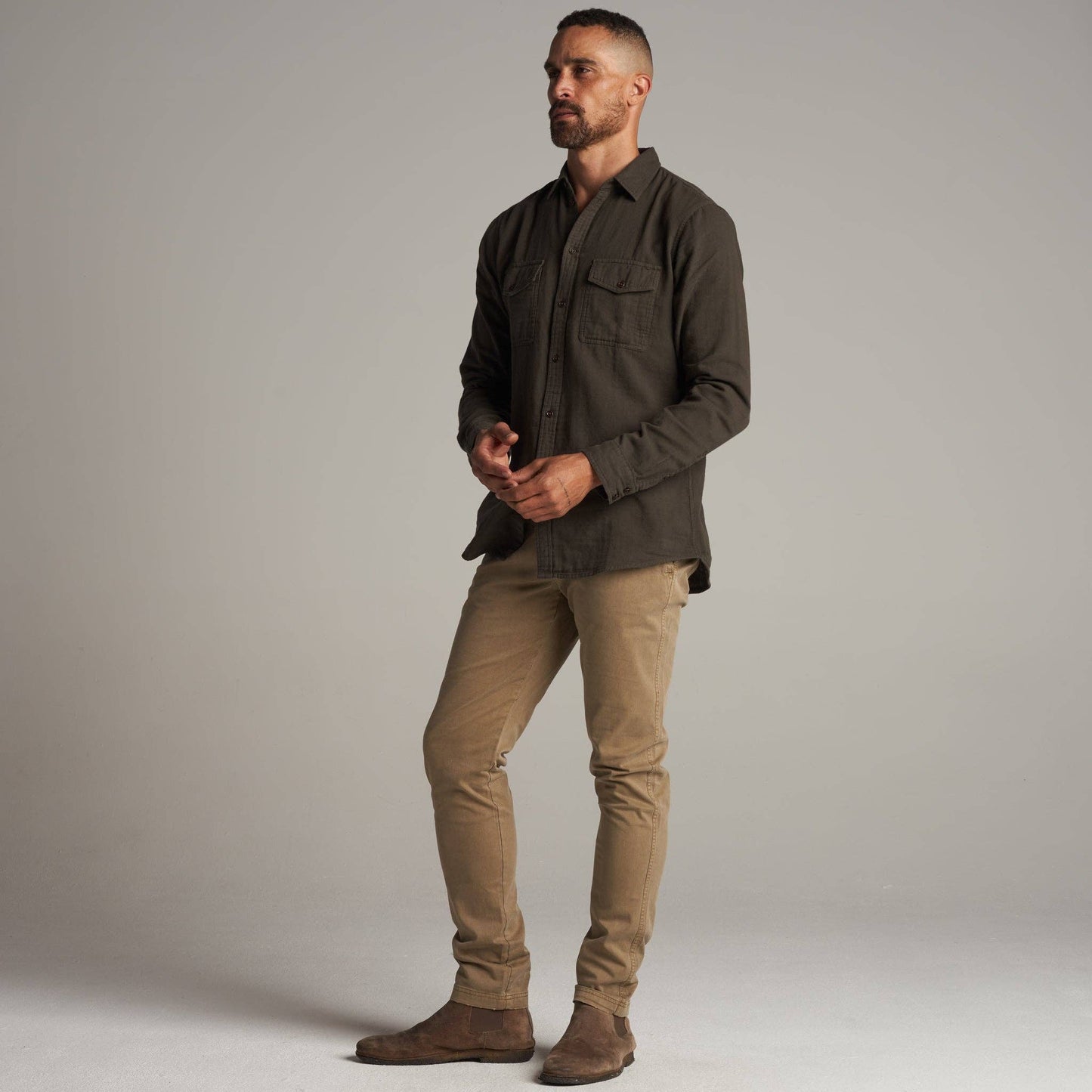 Rowan - Leeds Double Layer Cotton Gauze Shirt: Pacific / L / MWTP0010