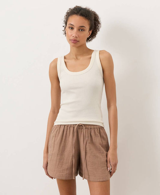Pact - Women's Perfect Rib Scoop Neck Tank: Cream / Medium