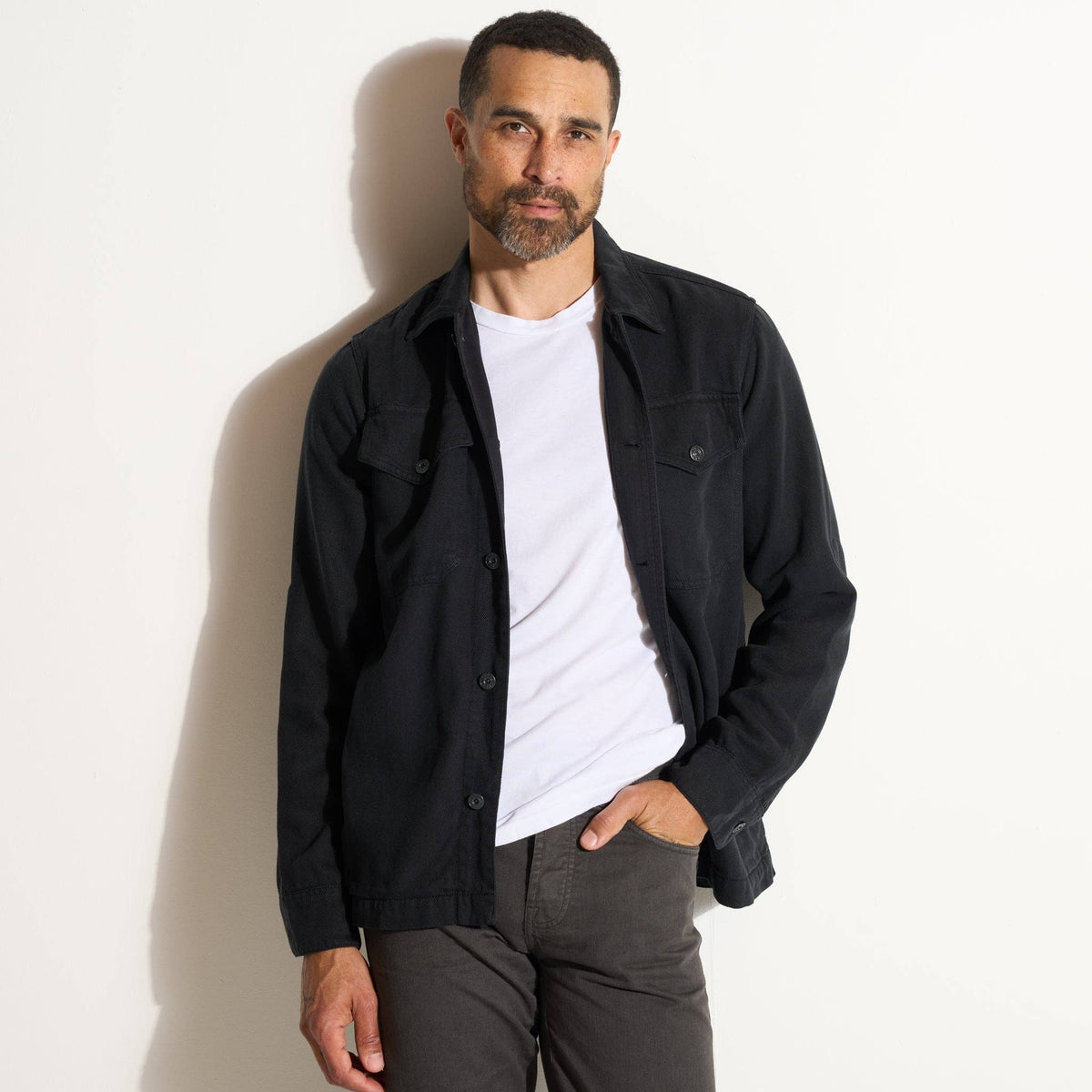San Angelo Draped Denim Twill Jacket