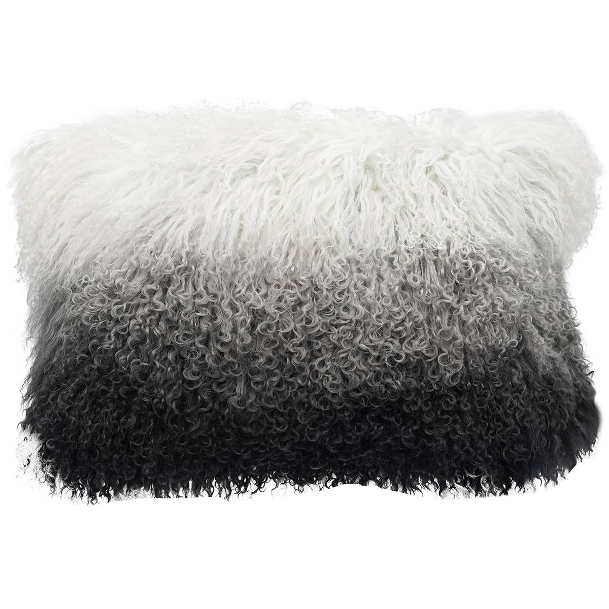 Tibetan Lumbar Pillow: Ombre Grey 12x20"