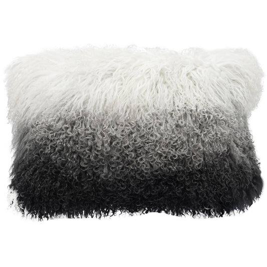 Tibetan Lumbar Pillow: Ombre Grey 12x20"