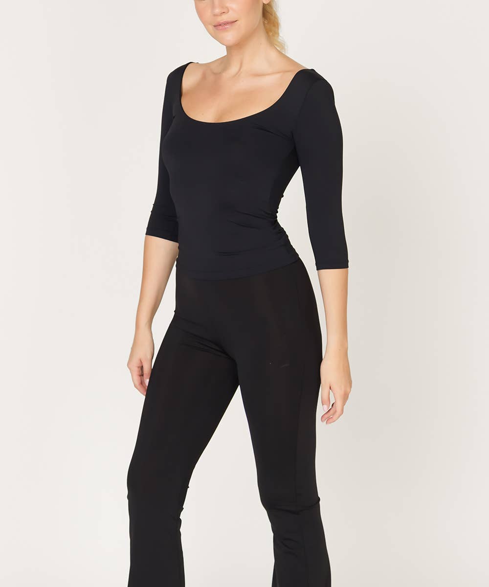 Studio Ko Clothing - BAMBOO BALLERINA YOGA TOP: Black / XL