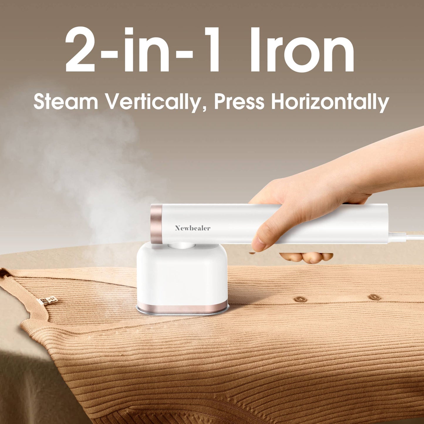 Newbealer - Portable Garment Steamer and Iron, 2 Steam Modes