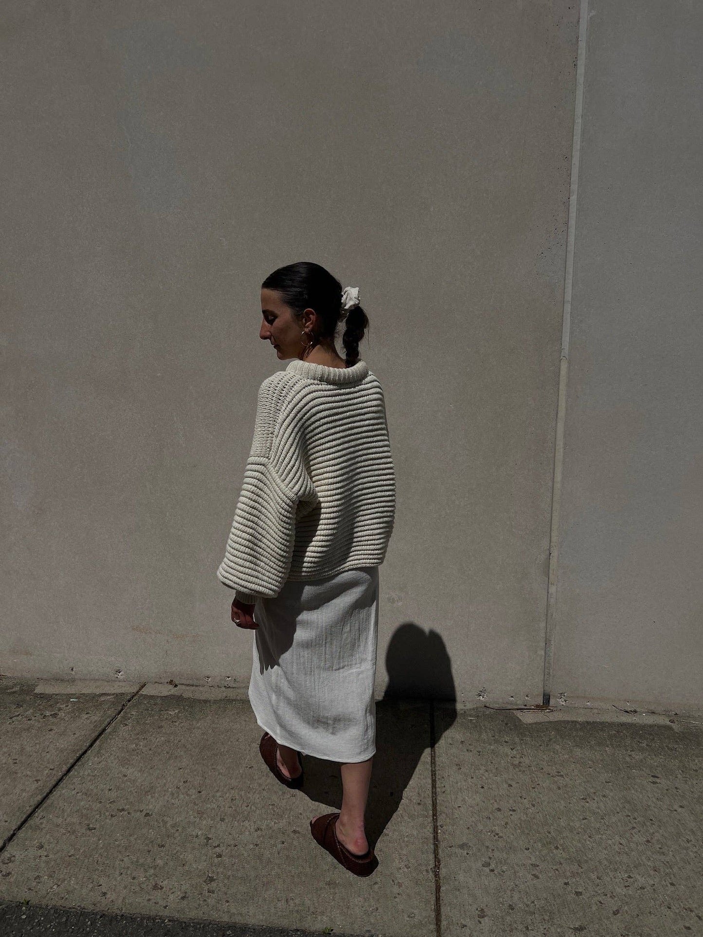 Na Nin - Romy Cotton Balloon Sleeve Sweater: Ivory / O/S