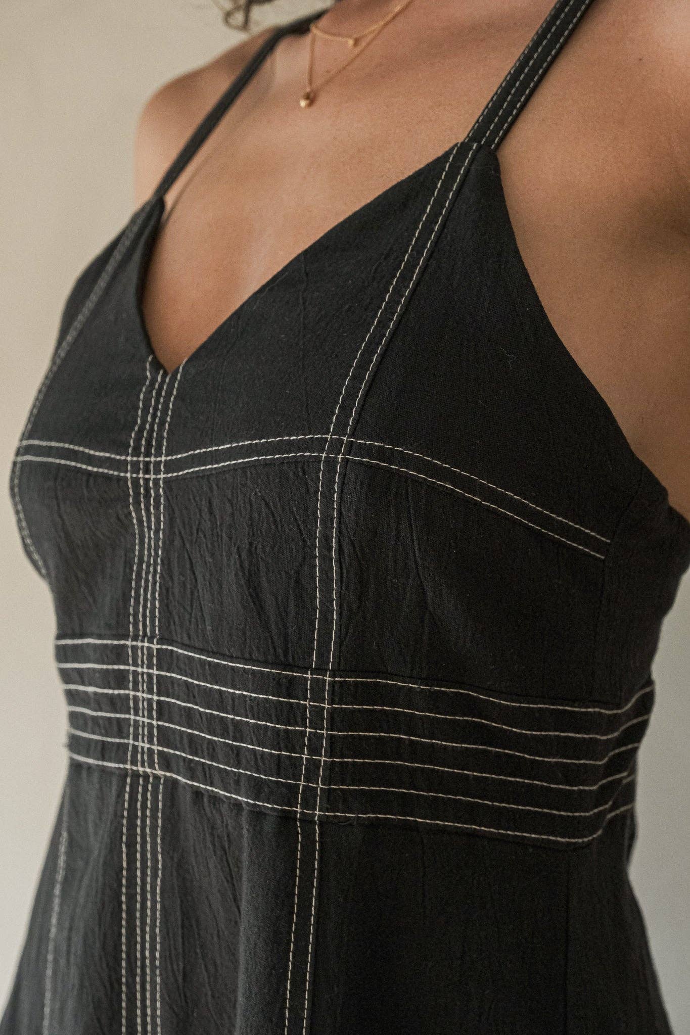 The Handloom - Eva Maxi Dress - Black: Black / S-M