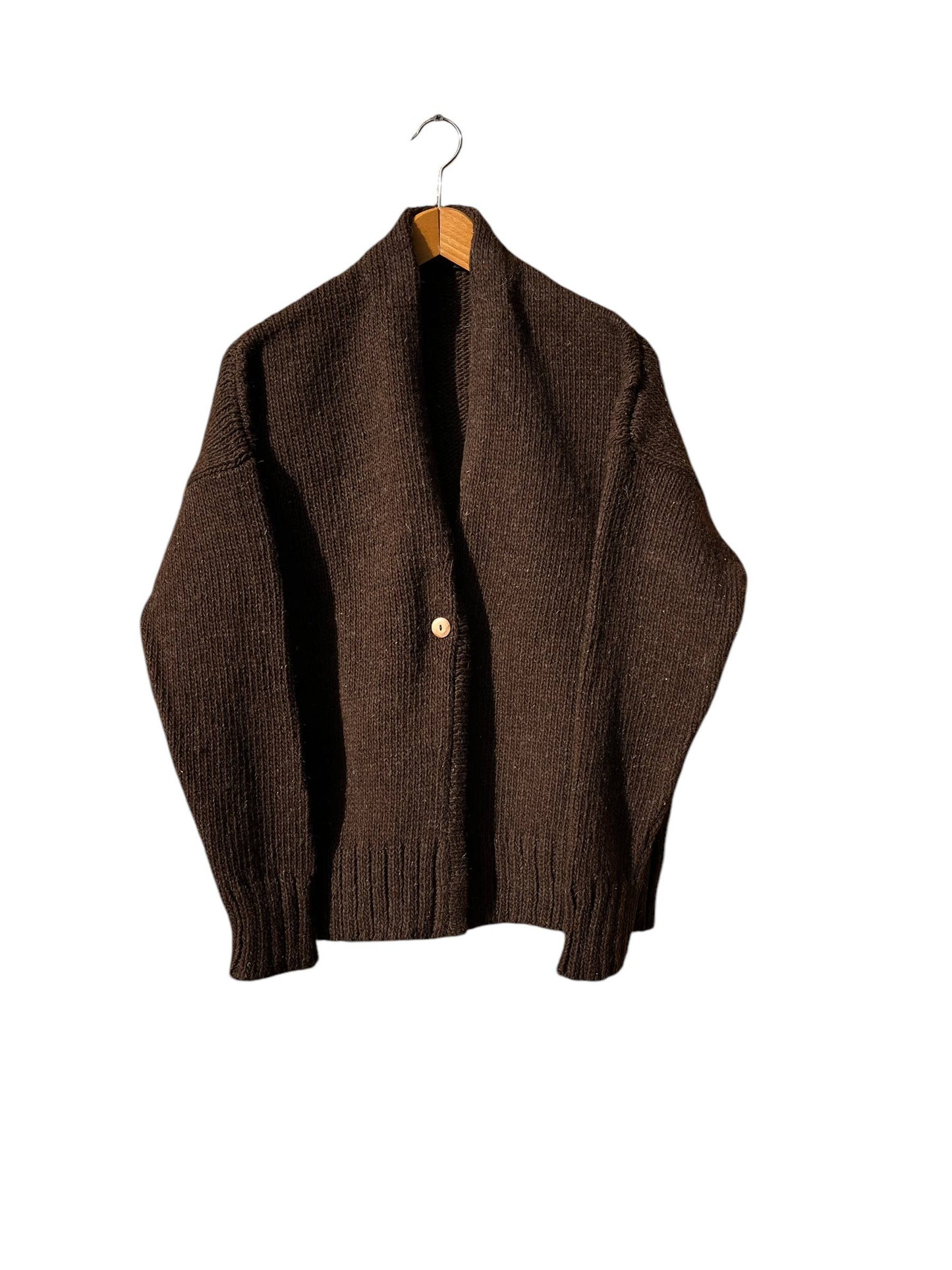 CECILIA SÖRENSEN - 900 Artisan Cardigan – Pure Merino Wool: Natural brown / M/L