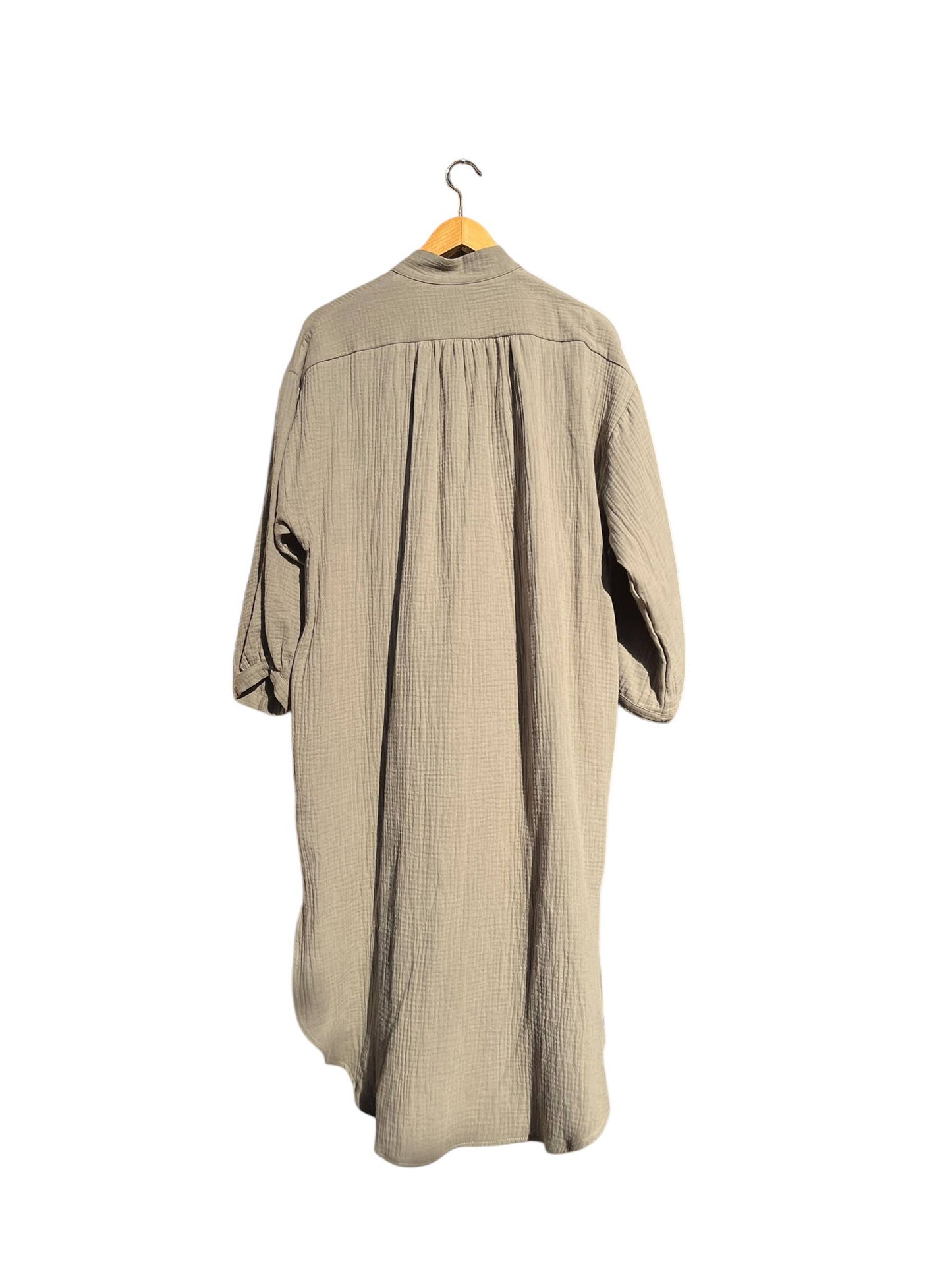CECILIA SÖRENSEN - 702 COTONER Relaxed shirt dress in organic cotton muslin: Beige