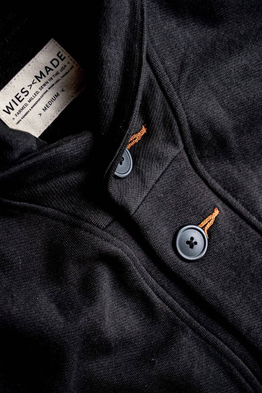 WiesMade - Men | Bodega Cardigan | 14oz 100% Cotton French Terry - Basalt: Basalt / L