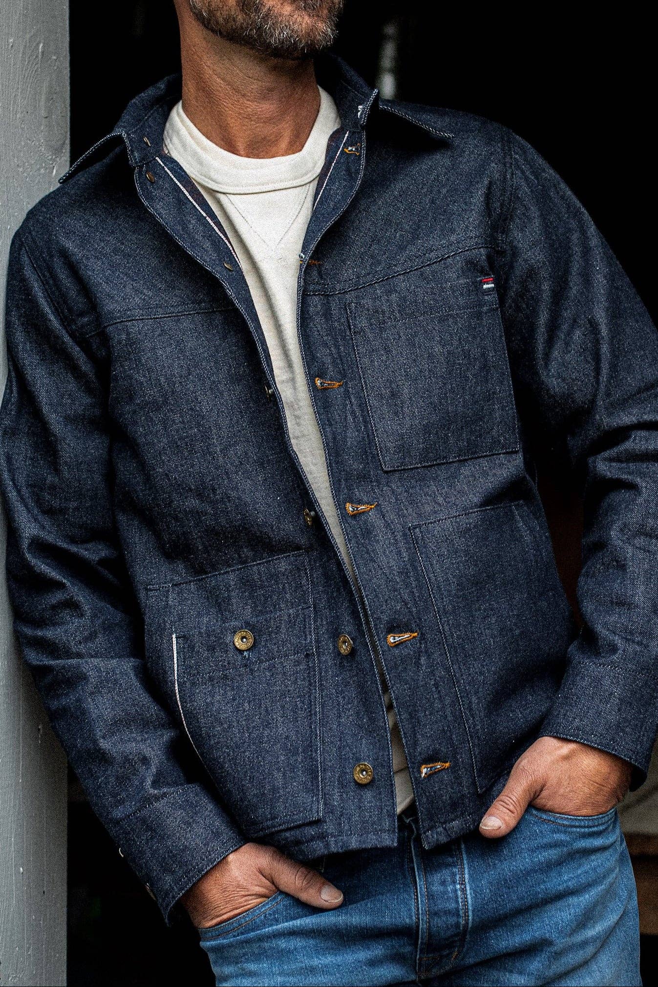 WiesMade - Men | Nico Chore Coat | Selvedge - Indigo: Indigo Raw Selvedge / L