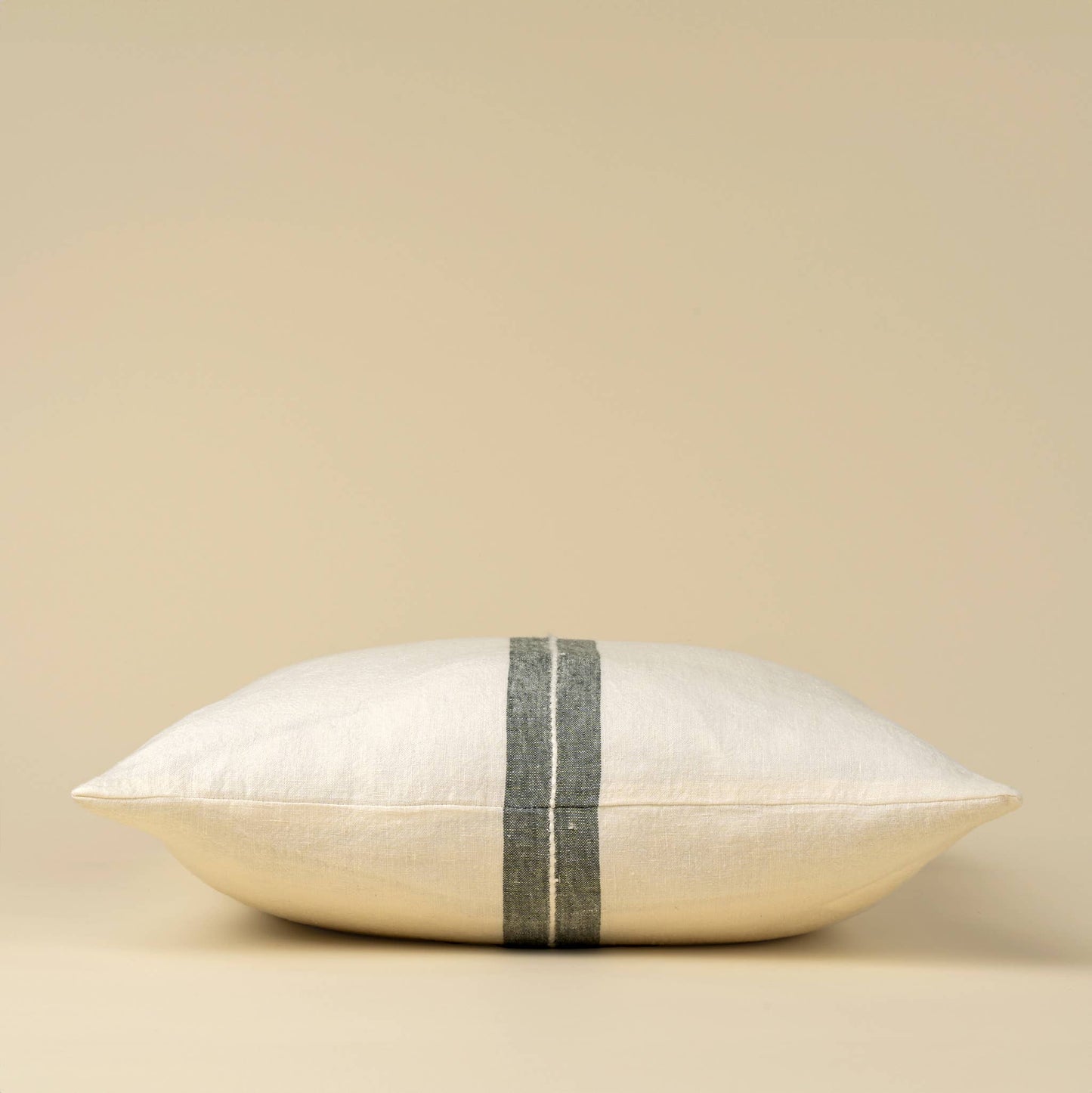 Emmett Linen Stripe Pillow in Chalk White