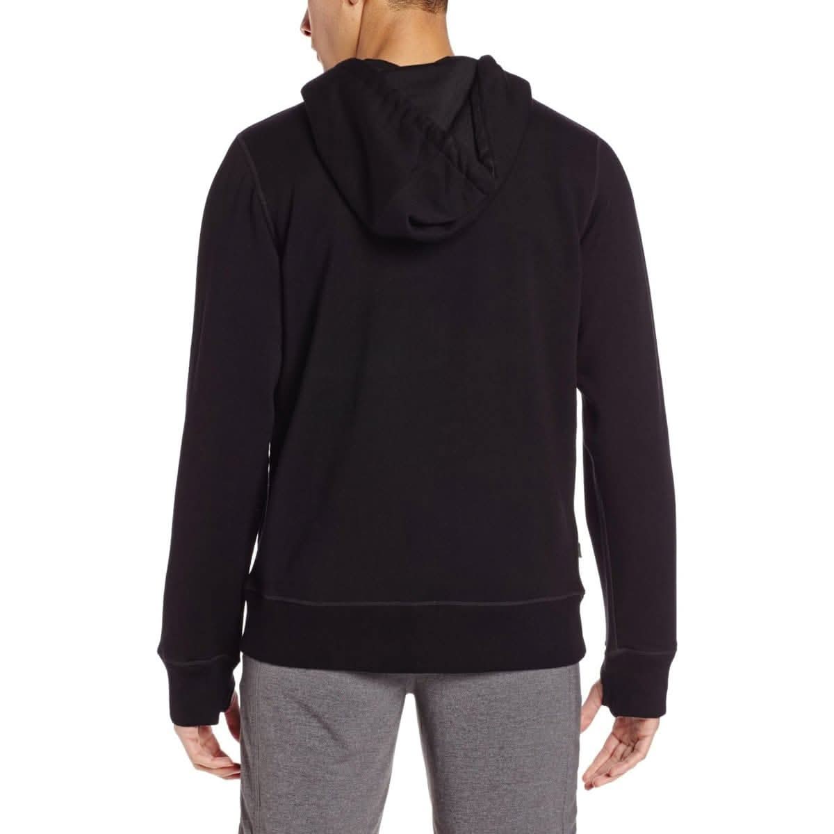 Minus33 Merino Wool - Men's Brushed Merino Wool Full-Zip Hoodie - Heavyweight: Black / S