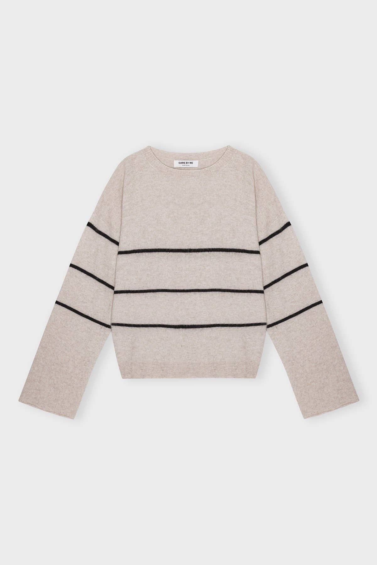 CARE BY ME - SEA STRIPE SWEATER: Wheat / Black / S
