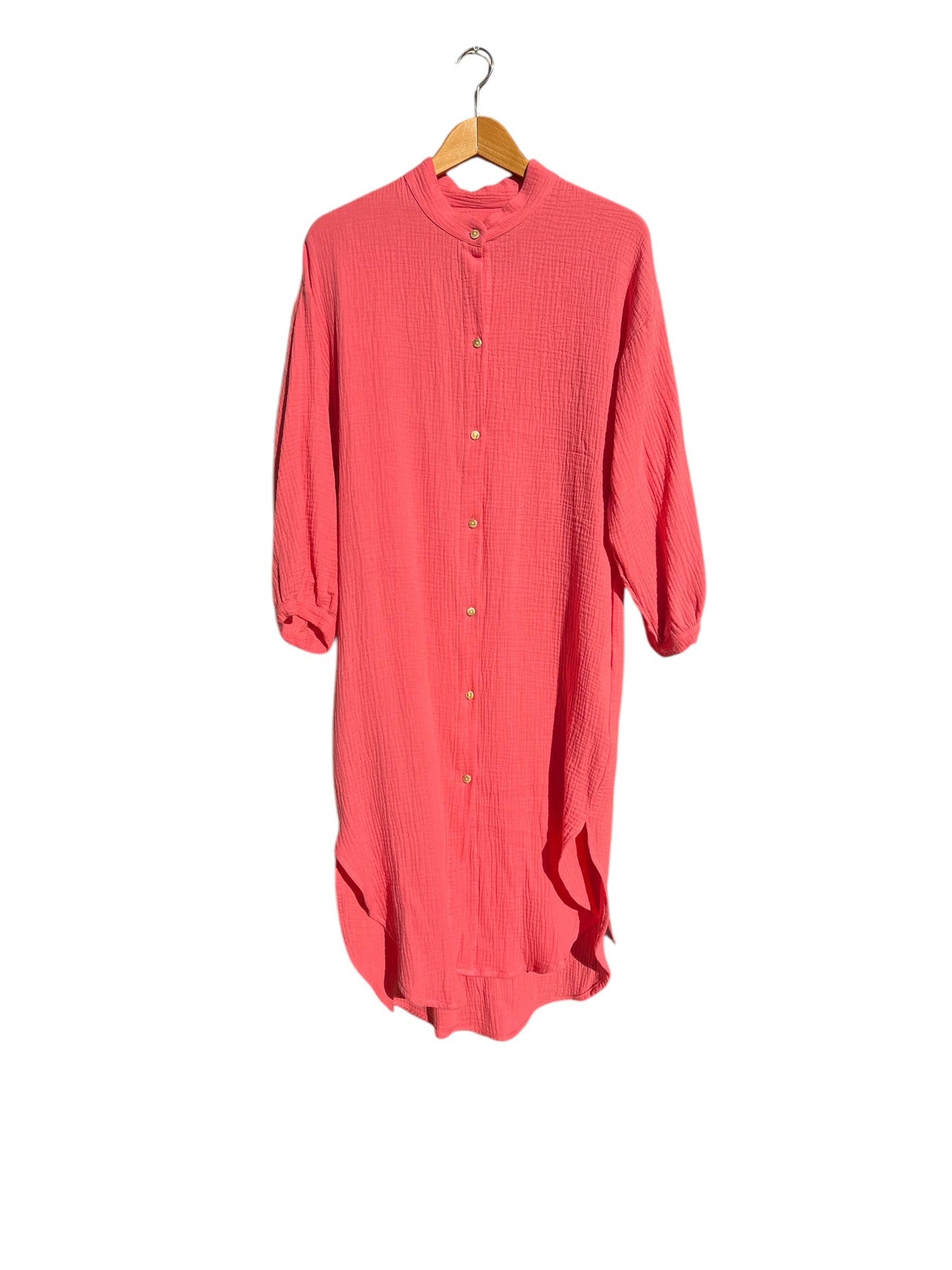 CECILIA SÖRENSEN - 702 COTONER Relaxed shirt dress in organic cotton muslin: Beige