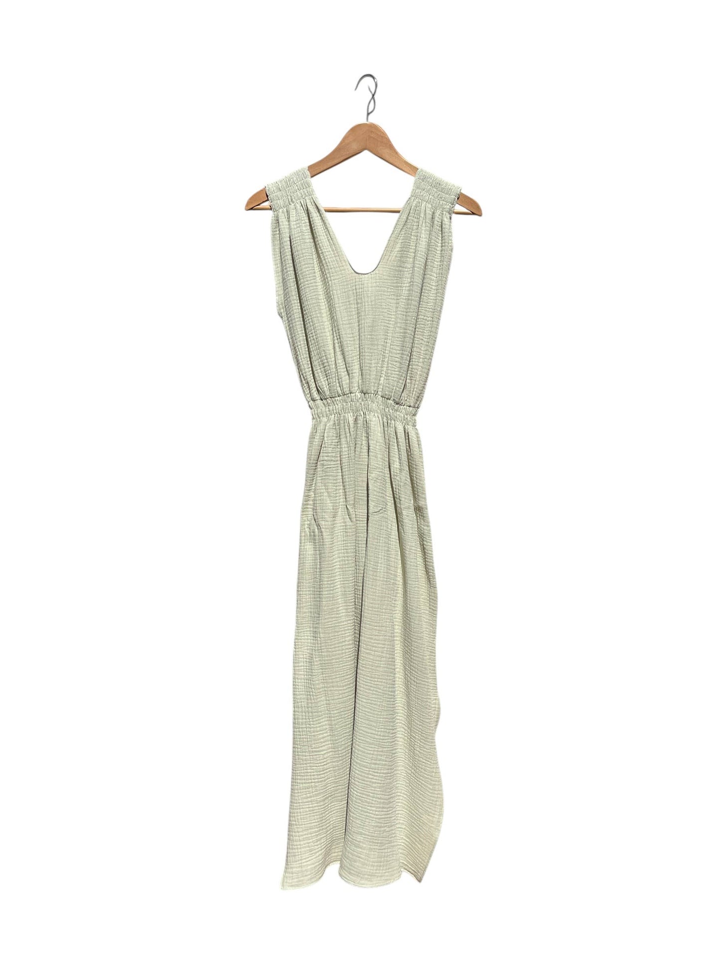 V Gathered greek dress in soft, organic, cotton: Navy blue