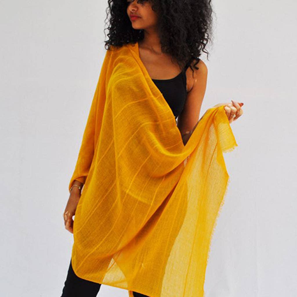 SLATE + SALT - Classic Cotton Wrap Scarf: Gold