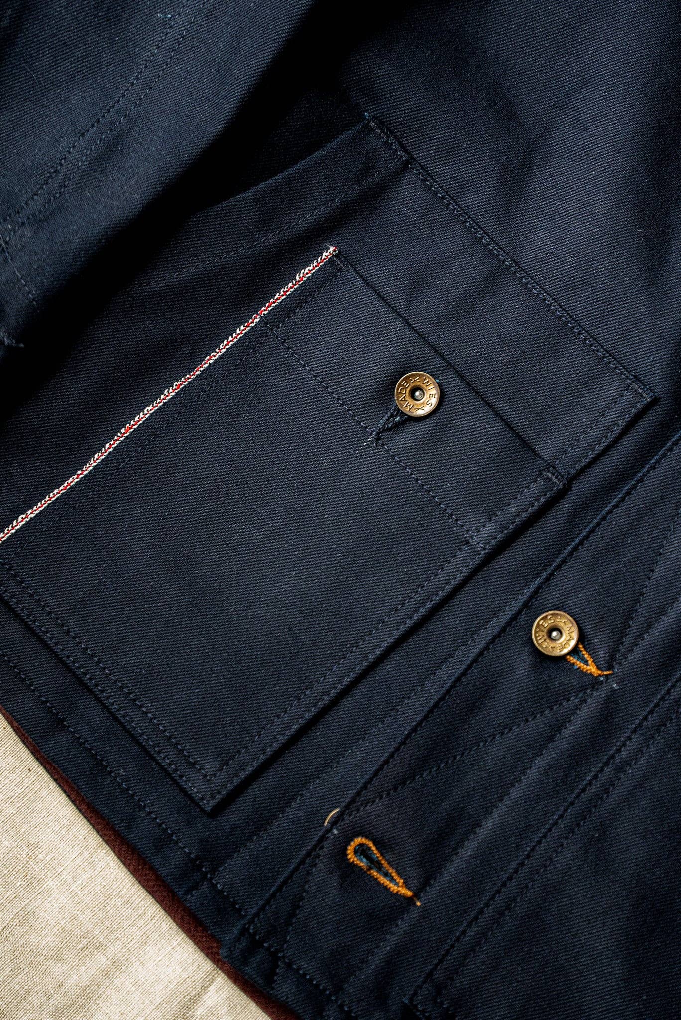 WiesMade - Men | Nico Chore Coat | Selvedge - Navy: Navy Raw Selvedge / M