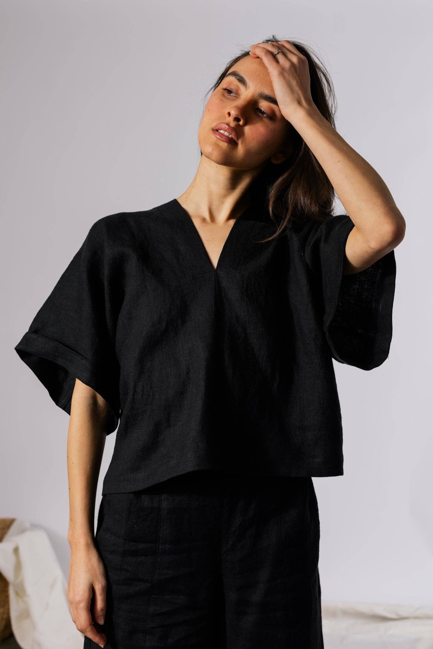 Pamut Apparel - Judith Top - Linen: White / L/XL