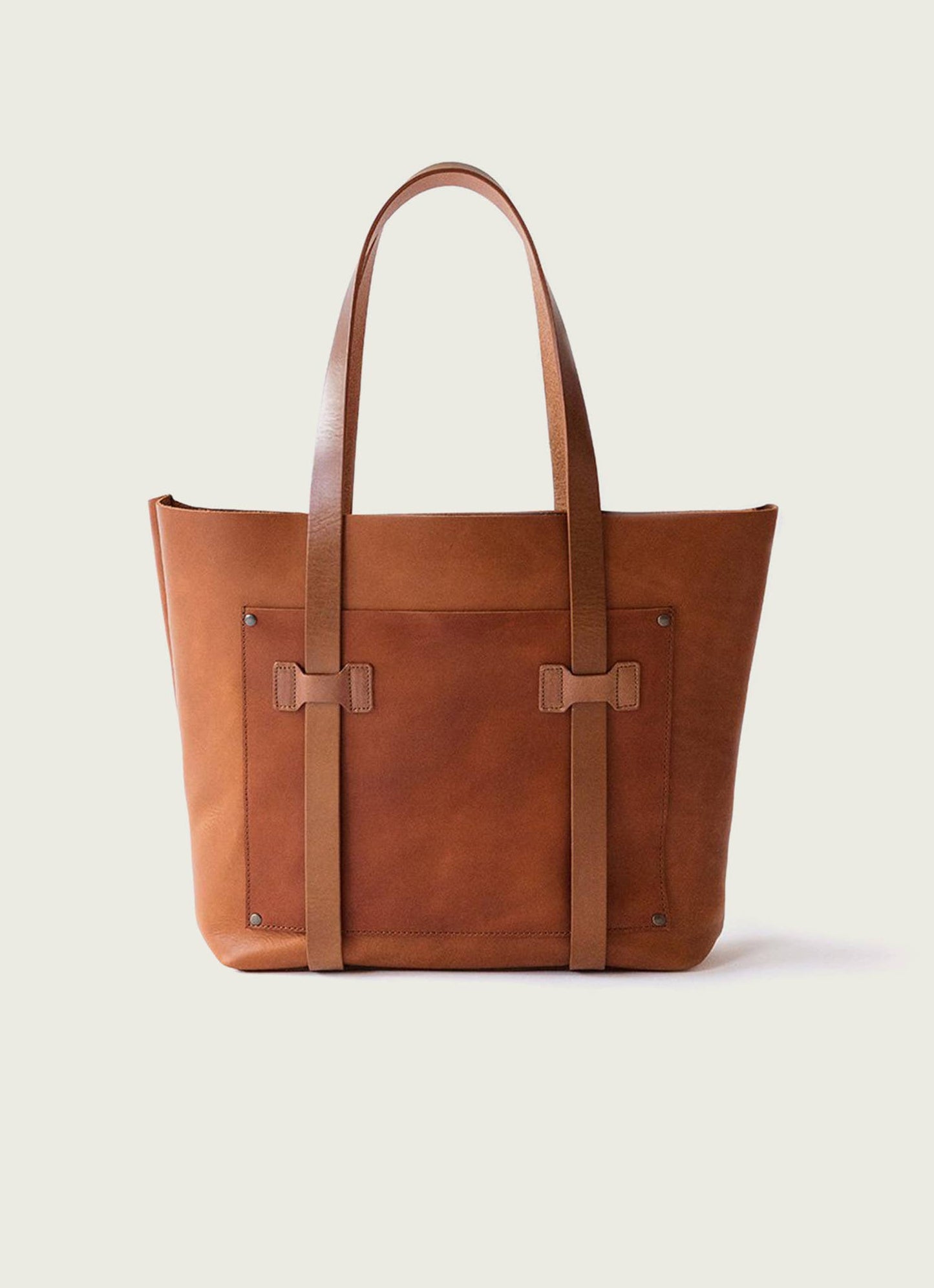 WP Standard - Large Leather Unisex Tote Bag : Tan
