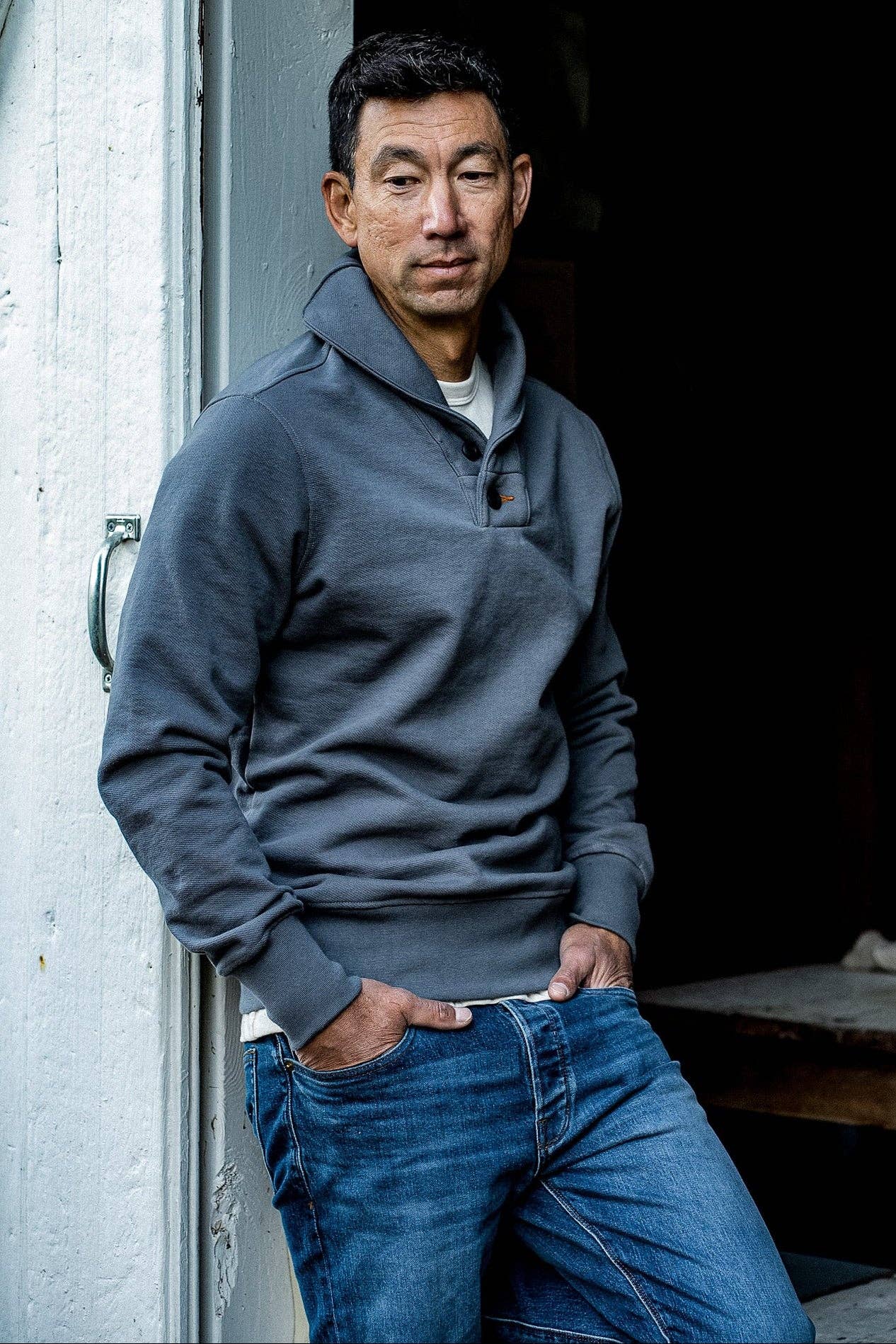 WiesMade - Men | Bodega Shawl Pullover | 14oz 100% Cotton French Terry - Pebble: Pebble / M