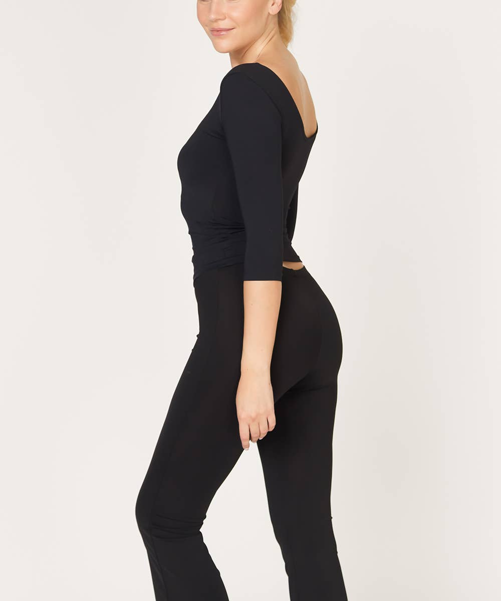 Studio Ko Clothing - BAMBOO BALLERINA YOGA TOP: Black / S