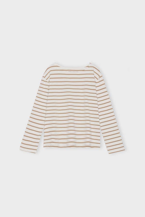moshi moshi mind - Blessed sweatshirt stripe - ecru / warm sand: M