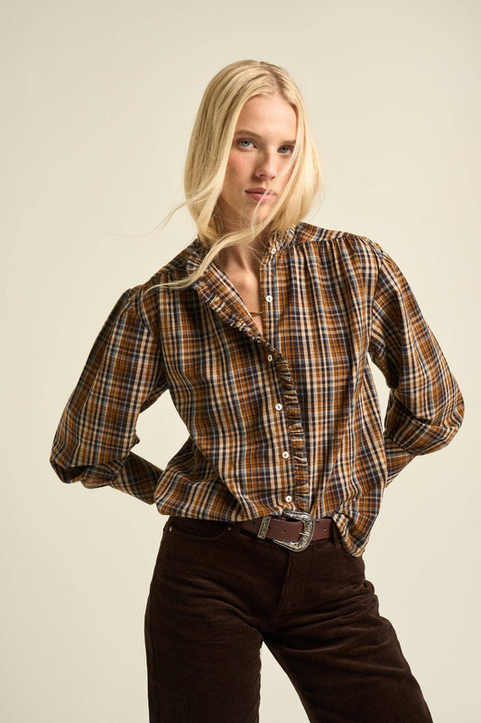 Cheyenne Mini Ruffle Cotton Blouse